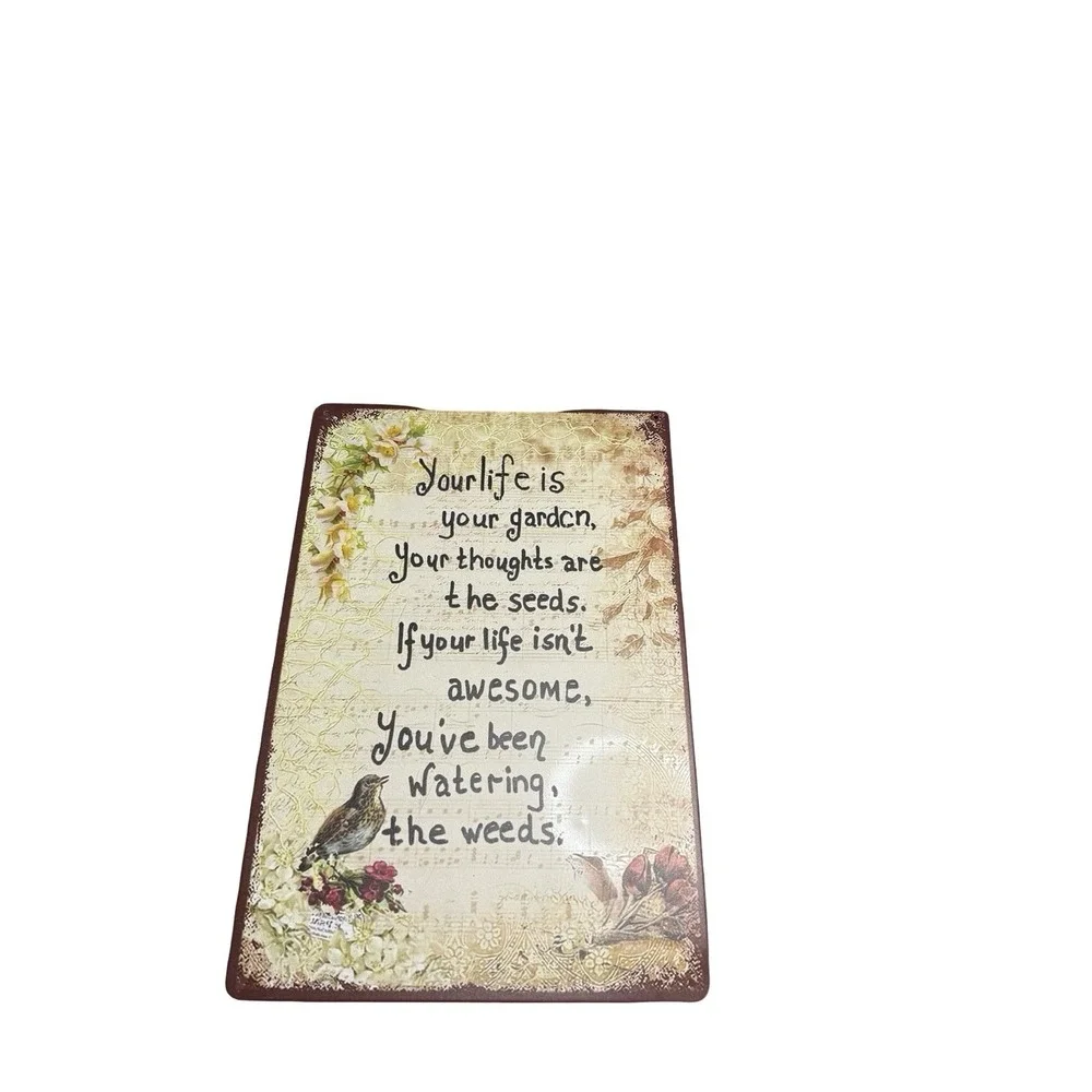 Quotes‎ Bird Flower plants garden tin sign home wal decore 12x8